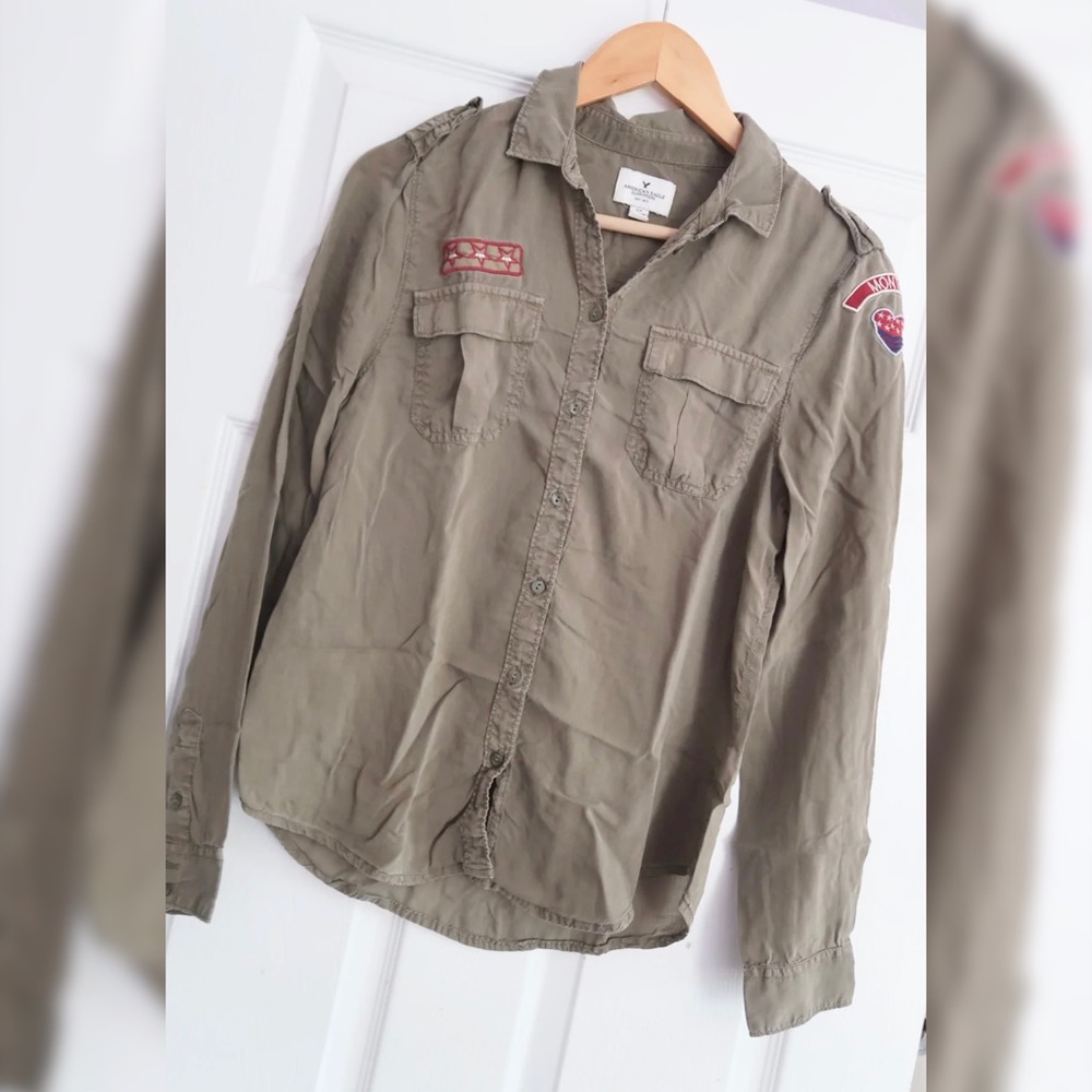 Olive green flannel
